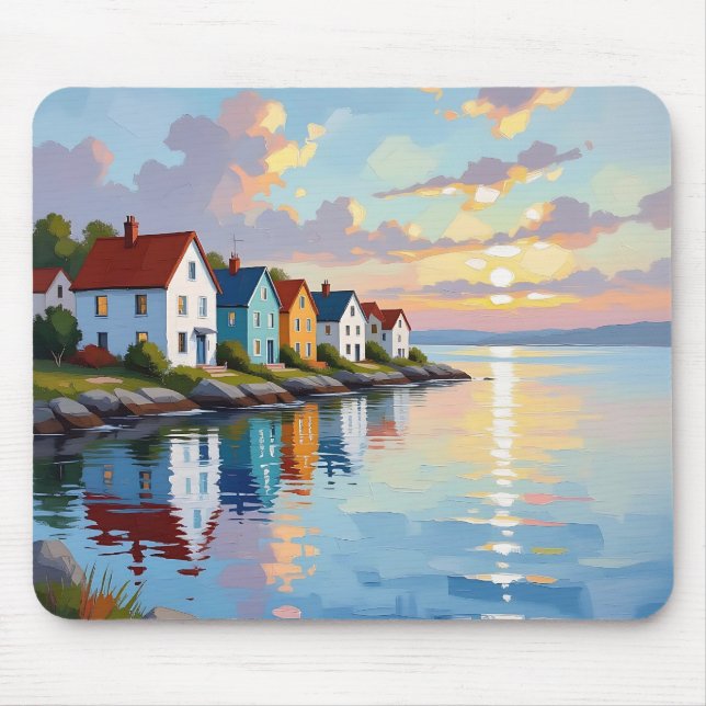 Coastal Themed | Beach Homes on the Bay   Mouse Mat (Front)