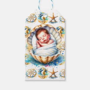 Coastal Themed Beachy Boy's Baby Shower Gift Tags