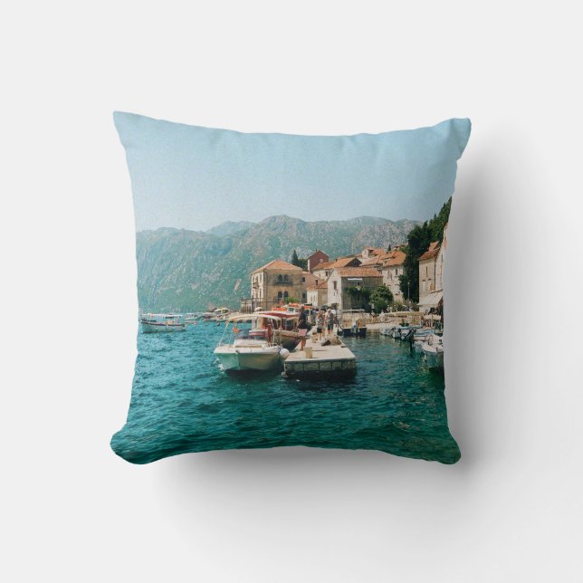 Coastal town of Perast,  Montenegro  Cushion (Front)