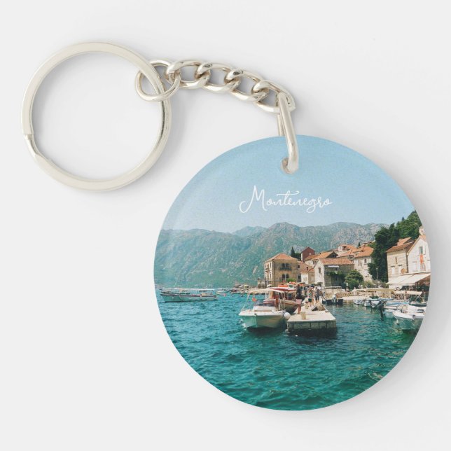 Coastal town of Perast,  Montenegro  Key Ring (Front)