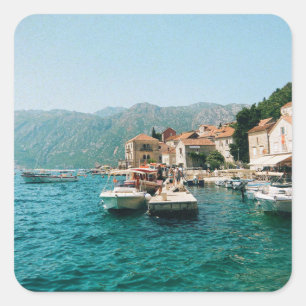 Coastal town of Perast,  Montenegro  Square Sticker