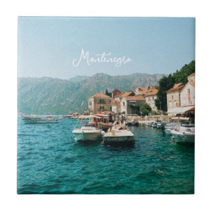 Coastal town of Perast, Montenegro Tile
