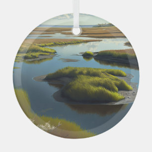 Coastal Tranquility Glass Tree Decoration