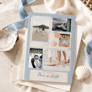 Coastal Travel Collage Family Photo Christmas Holiday Card