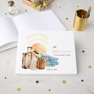 Coastal Travel Retirement Gold Foil Guest Book