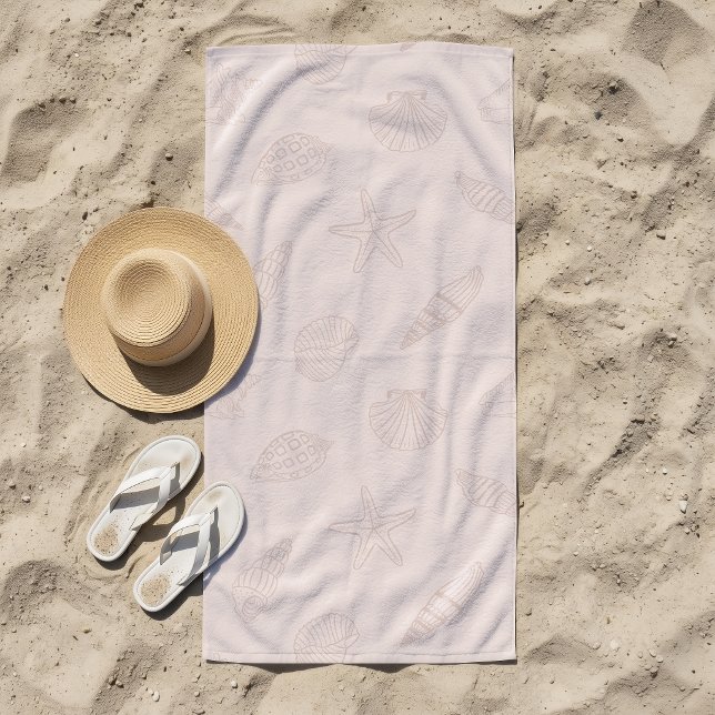 Coastal Treasure Shell Pink Beach Towel (Creator Uploaded)