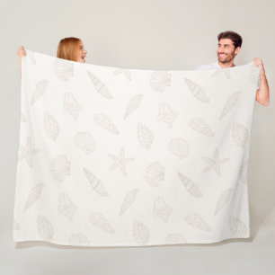 Coastal Treasures Almond Milk Fleece Blanket