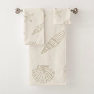 Coastal Treasures Sandy Taupe Bath Towel Set