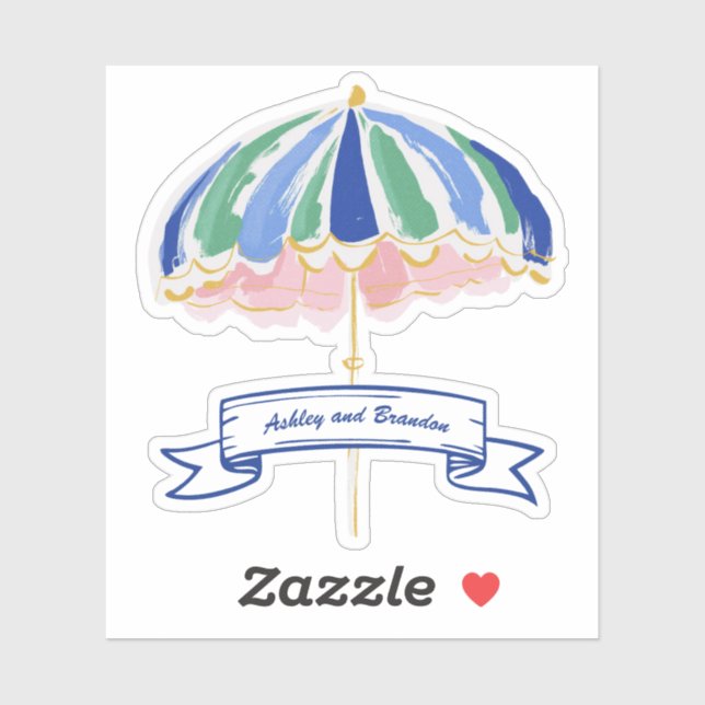 Coastal Tropical Beach Umbrella Personalised  (Sheet)