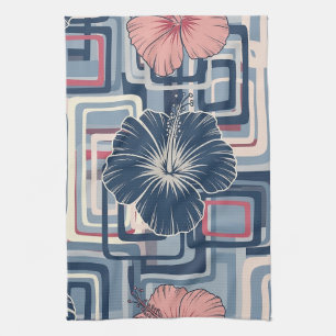 Coastal Tropical Hibiscus Pattern (10) Tea Towel