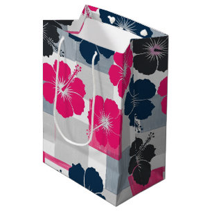 Coastal Tropical Hibiscus Pattern (13) Medium Gift Bag