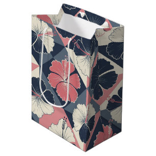 Coastal Tropical Hibiscus Pattern (3) Medium Gift Bag
