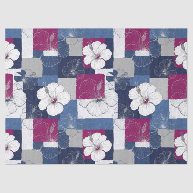 Coastal Tropical Hibiscus Pattern (6) Tissue Paper (Front)