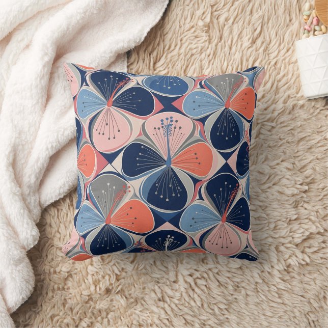 Coastal Tropical Hibiscus Pattern (7) Cushion (Blanket)