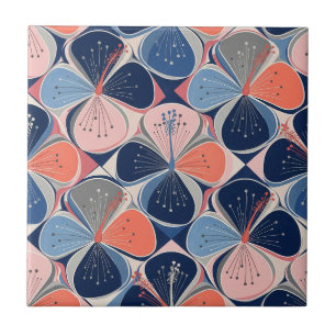Coastal Tropical Hibiscus Pattern (7) Tile