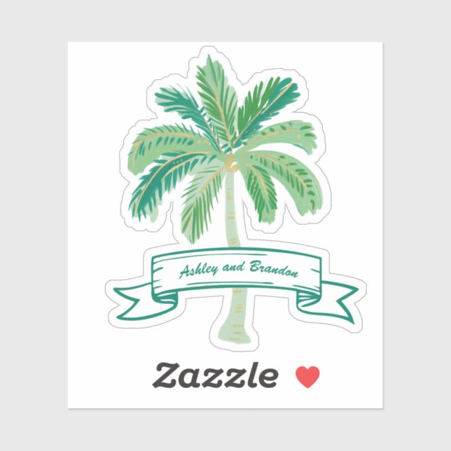 Coastal Tropical Palm Tree Beach Personalised  (Sheet)