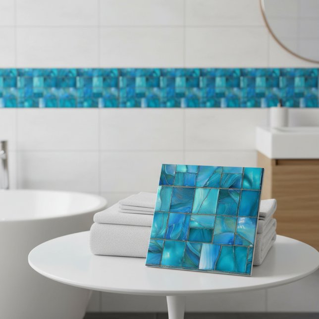 Coastal Turquoise Glass Mosaic Tile (Creator Uploaded)