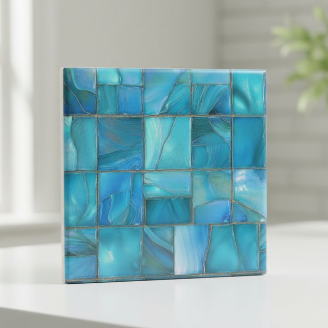 Coastal Turquoise Glass Mosaic Tile (Creator Uploaded)