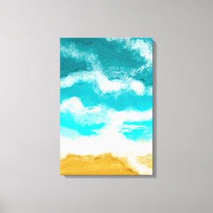 Coastal Turquoise Waves Seaside Ocean Canvas Print