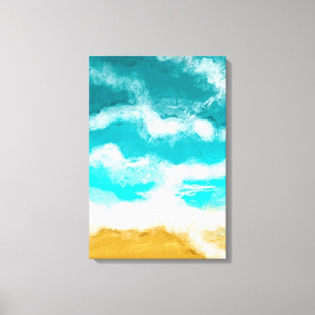 Coastal Turquoise Waves Seaside Ocean Canvas Print (Front)