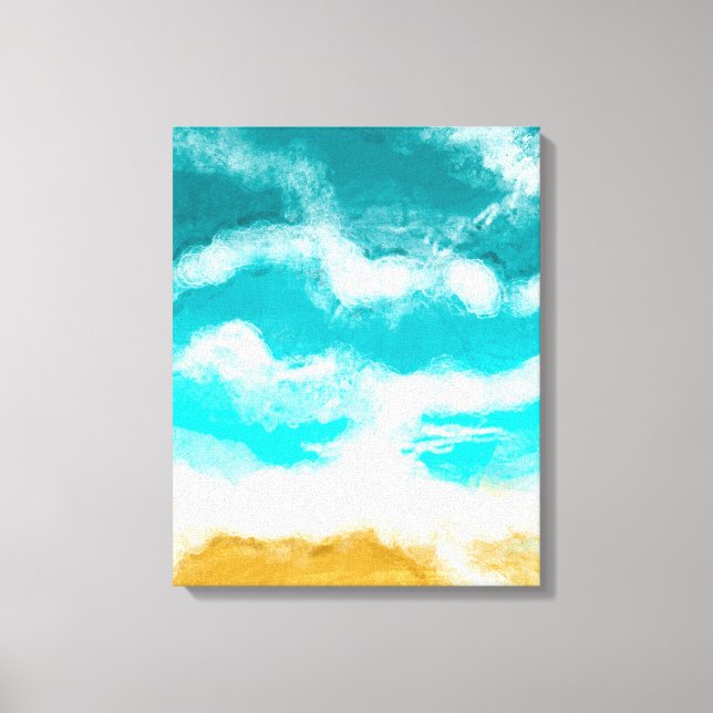 Coastal Turquoise Waves Seaside Ocean Canvas Print (Front)