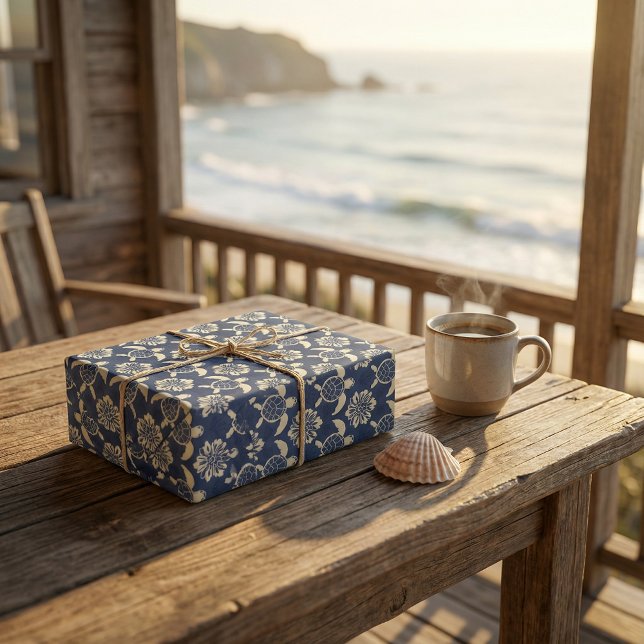 Coastal Turtle Pattern: Decorative Ocean Art Wrapping Paper (Creator Uploaded)