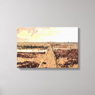 Coastal Twilight: Ardrossan Beach Watercolour Canvas Print