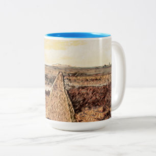 Coastal Twilight: Ardrossan Beach Watercolour Two-Tone Coffee Mug