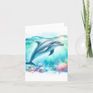 Coastal Under the Sea Dolphin Thank You Card