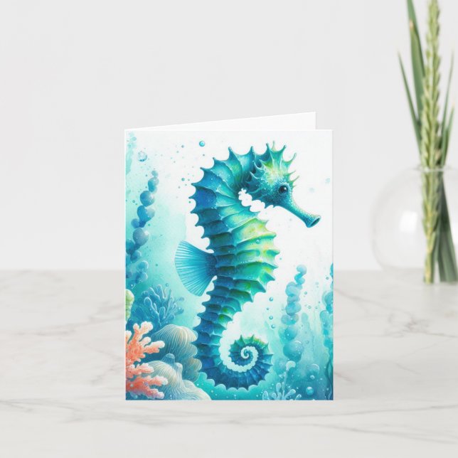 Coastal Under the Sea Horse Thank You Card (Front)