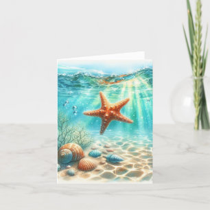 Coastal Under the Sea Starfish Thank You Card