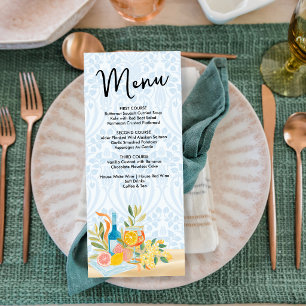 Coastal Vibes Menu Invitation
