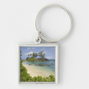 Coastal view on Mahe Island Key Ring