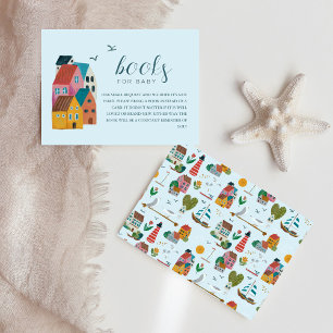 Coastal village Baby Shower Book Request Enclosure Card