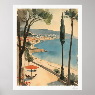 Coastal Village Bay View Poster