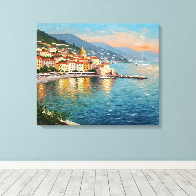 Coastal Village Canvas Print (Insitu(Wood Floor))