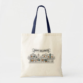 Coastal Village Halloween Tote Bag