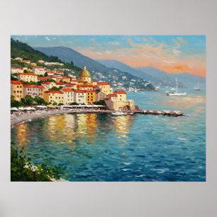 Coastal Village Poster
