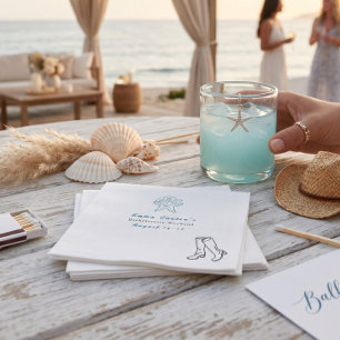 Coastal Viral Classi bachelorette Party Invitation Napkin