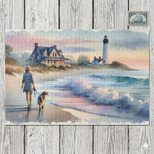 Coastal Walk to Lighthouse at Sunset Jigsaw Puzzle
