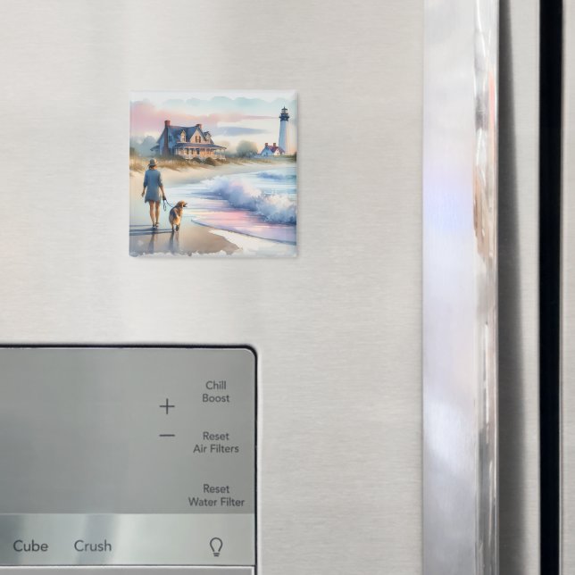 Coastal Walk to Lighthouse at Sunset Magnet (In Situ (Fridge))