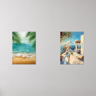 Coastal Wall Art   Mediterranean Woman Seaside