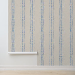 Coastal Wallpaper Dashed Lines Ticking Stripes
