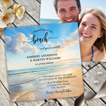 Coastal Watercolor Beach Wedding Invitation