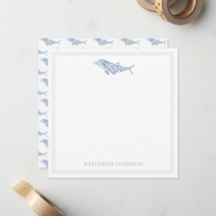 Coastal Watercolor Blue Polka Dot Dolphin Card