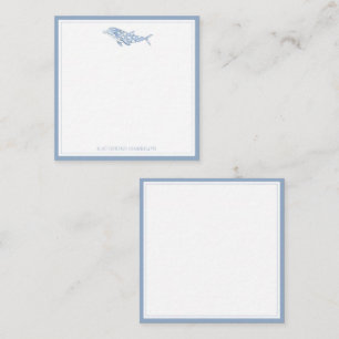 Coastal Watercolor Blue Polka Dot Dolphin Card