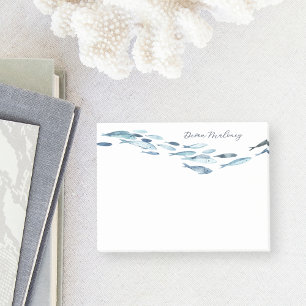 Coastal Watercolor Fish Personalised Post-it Notes