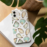 Coastal Watercolor Oyster & Pearl Pattern