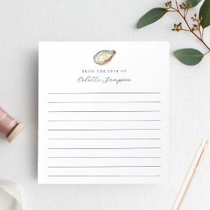 Coastal Watercolor Oyster Personalised Lined Notepad