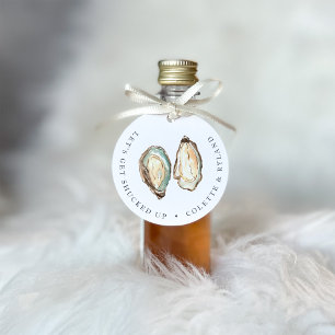 Coastal Watercolor Oyster Wedding Favor Favour Tags